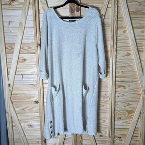 Extra Large, Cream Colored, Soft Knitted, Tunic Dress